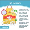 Curious Chef 4 Pieces Kids Apron Set for Toddlers, Oven Mitts and Chef’s Hat, Real Kitchen Wear Cooking Kit - 3 of 4