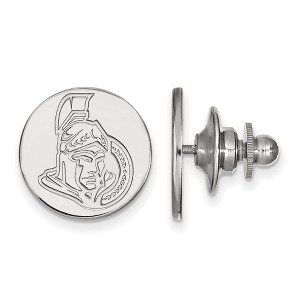 Black Bow Jewelry 14k White Gold Ottawa Senators NHL Pin - 1 of 3