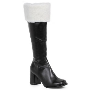 Halloween Black Gogo Costume Boots with Faux Fur 8, Women