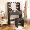 BestMassage Glamour Lighted Vanity Table Set with 2 Drawers & Stool - 2 of 4