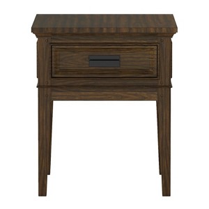 Frazier Park Wood 1 Drawer End Table in Brown Cherry - Lexicon - 1 of 4