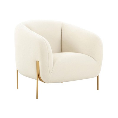 TOV Furniture Kandra Shearling Accent Chair by Inspire Me! Home Decor in Cream
