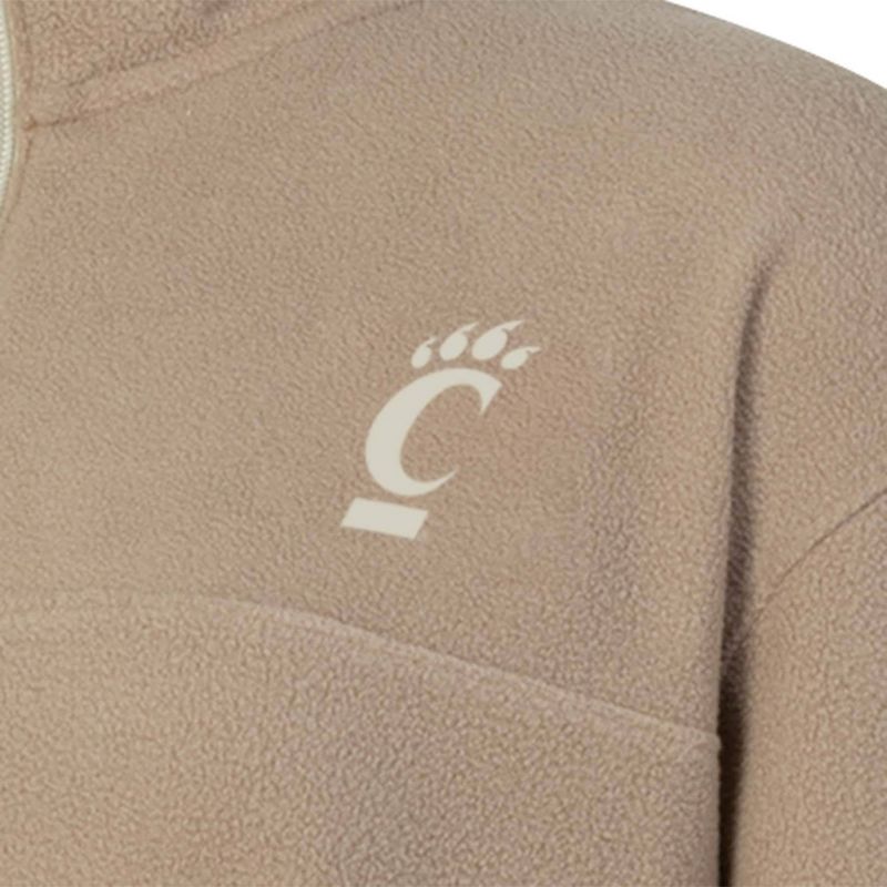 NCAA Cincinnati Bearcats Women&#39;s 1/4 Zip Sand Fleece Sweatshirt, 3 of 4