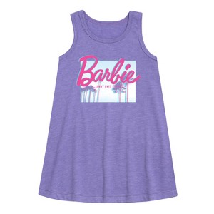 - Barbie - Sunny Days Ahead Graphic Sleeveless Aline Dress - 1 of 2