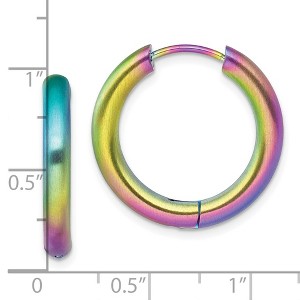 Chisel Stainless Steel Brushed Rainbow IP-plated 3.5mm Hinged Hoop Earrings - 1 of 4