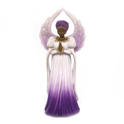 Black Art 10.0" Serenity Angel Purple Prayer Religious Culture  -  Decorative Figurines