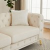 Kumasinova Velvet Chesterfield Sofa,Comfy Couch with Tufted Buttons,Spring Cushion,Metal Legs,2 Pillows,Sofa Couch for Living Room,Bedroom - 4 of 4