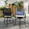 Set of 2 Outdoor Swivel Bar Chairs with Cushions, Armrests & High Backs, Counter Height Patio Bar Stools for Garden, Porch, or Backyard - 2 of 4
