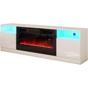 AMERLIFE TV Stand with Fireplace, LED Light Entertainment Center - 1 of 2
