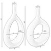 Uniquewise Contemporary White Ceramic Unique Shaped Flower Table Vase Centerpiece - 4 of 4