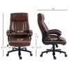 Vynxaria Big and Tall Office Chair, PU Leather Desk Chair 400lb,High Back, Tilt Function and Adjustable Height, Brown - 2 of 4