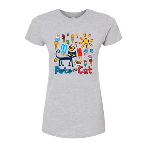 Women's - Pete the Cat - Ice Cream Grid Fitted Graphic T-Shirt - 1 of 3
