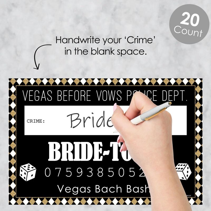 Big Dot of Happiness Vegas Before Vows - Las Vegas Bridal Shower or Bachelorette Party Mug Shots - Photo Booth Props Mugshot Signs - 20 Count, 2 of 7