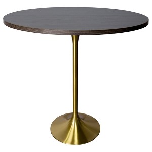 LeisureMod 48" Round Bar Height Dining Table with MDF Top Pub Table and Black Stainless Steel Pedestal Base Verve Collection - 1 of 4