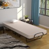 Tangkula Folding Bed Frame Portable Guest Bed with Wheels & Thick Memory Foam for Spare Bedroom Office Beige Made in Italy - 2 of 4