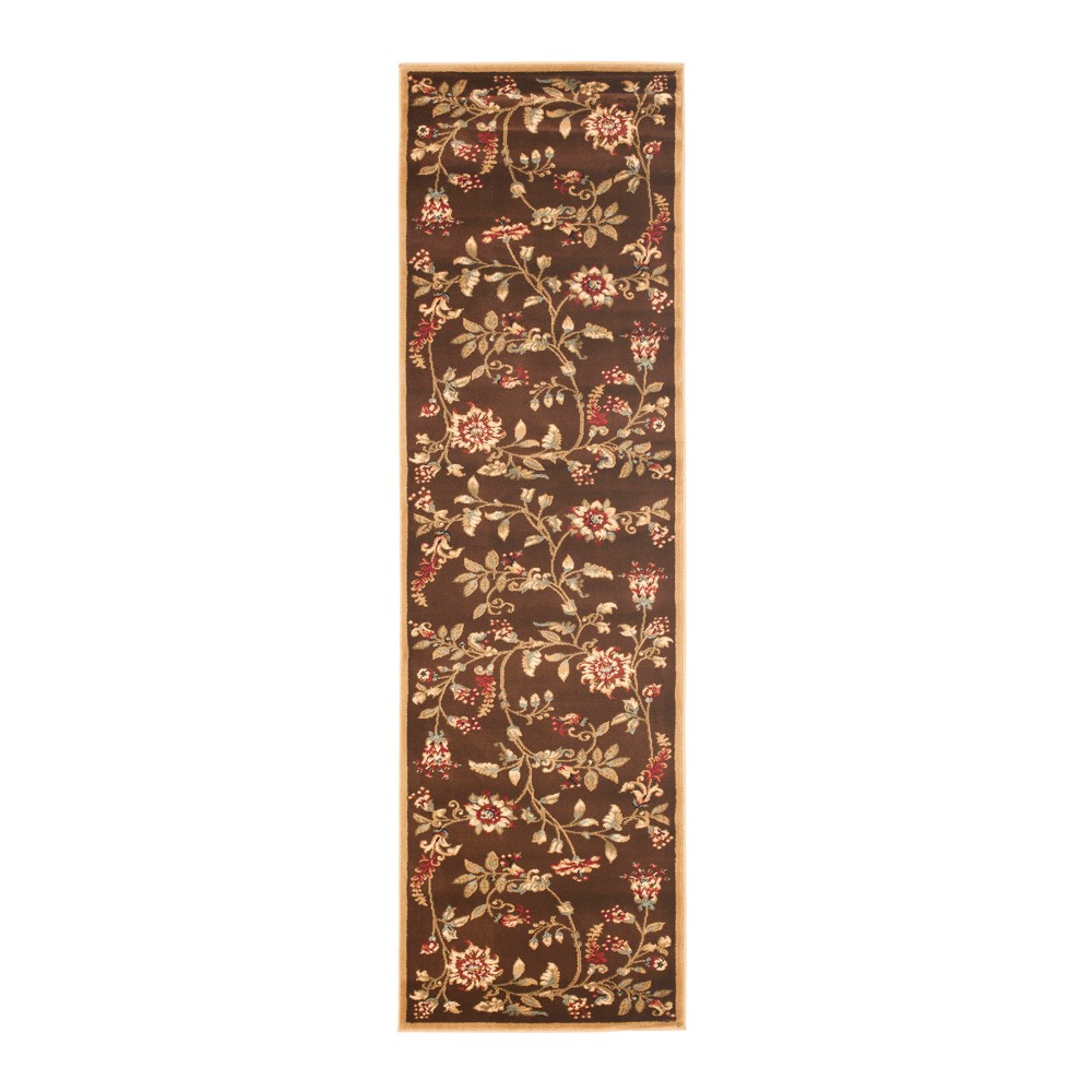 2'3inx12' Clare Floral Loomed Accent Rug Brown/Multi - Safavieh