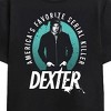 Dexter America’s Favorite Serial Killer Adult Black Crew Neck Short Sleeve T-shirt - 2 of 3