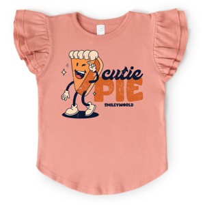 SmileyWorld Cutie Pie Pumpkin Pie - Flutter Sleeve Graphic T-Shirt - 1 of 4