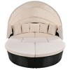 6-Pieces Outdoor Patio PE Rattan Daybed Sunbed with Retractable Canopy and Washable Cushions - 3 of 4