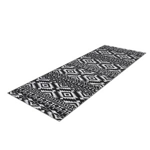 Hallway Runner Rug Washable Soft Non Slip Geometric Area Rug, Low Pile Stain Resistant Distressed Floor Carpet, Faux Wool Carpet for Entryway - 1 of 4