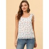 Allegra K Women's Sleeveless Casual Bow Tie Decor Strap Chiffon Floral Tank Tops - 3 of 4
