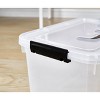 Clear Storage Latch Box 12 Quart, Plastic Organizing Box/Bin with Lid and Black Handles, 6-Pack - 3 of 4