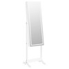 vidaXL Mirror Jewellery Cabinet with LED Lights Free Standing White - 4 of 4