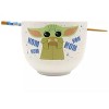 Silver Buffalo Star Wars: The Mandalorian Grogu "Nom Nom" 20-Ounce Ramen Bowl With Chopsticks - 3 of 3