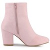 Allegra K Women's Round Toe Side Zipper Block Heel Ankle Boots - 4 of 4
