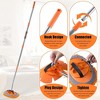 JANSNO 56" Handle Wall Cleaner Mop with 2 Orange Pads &15° Labor-Saving Elbow, Multi-Surface Duster for Painted Walls/Floor/Baseboard/Windows - 4 of 4