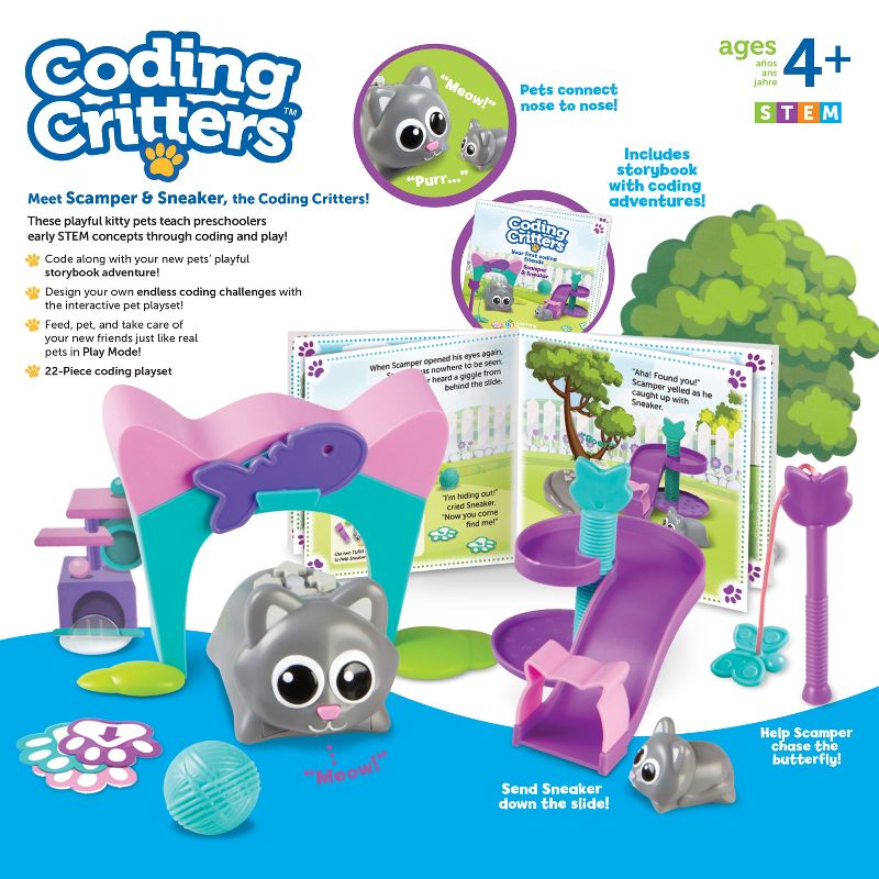 Learning Resources Coding Critters Scamper & Sneaker, Interactive Coding Toy, 22 Piece Set, Ages 4+, 6 of 8