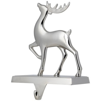 Silver Metal Reindeer Christmas Stocking Holder