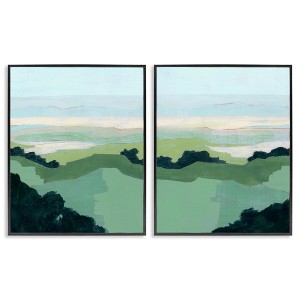 Stupell Industries Hill Side Nautical Landscape Abstract 2pc Framed Giclee Art Set, Black, 16" x 20" - 1 of 4