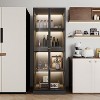 ATJafurn 23.6'' Glass Display China Cabinet With Pull-Out Bar Shelf, Dining Cabinet With Glass Doors - 3 of 4