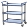 360 Degree Restaurant Cart, 42"Wx 20"Dx 39"H Heavy Duty Rolling Food Service Cart, 3 Shelf Plastic Utility Cart with Lockable Wheel - 2 of 4