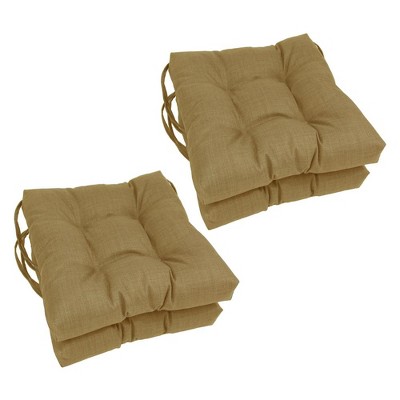 Blazing Needles, 16-inch Spun Polyester Solid Outdoor Square Tufted Chair Cushions (Set of 4)