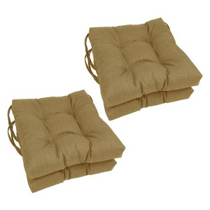 Blazing Needles, 16-inch Spun Polyester Solid Outdoor Square Tufted Chair Cushions (Set of 4) - 1 of 1