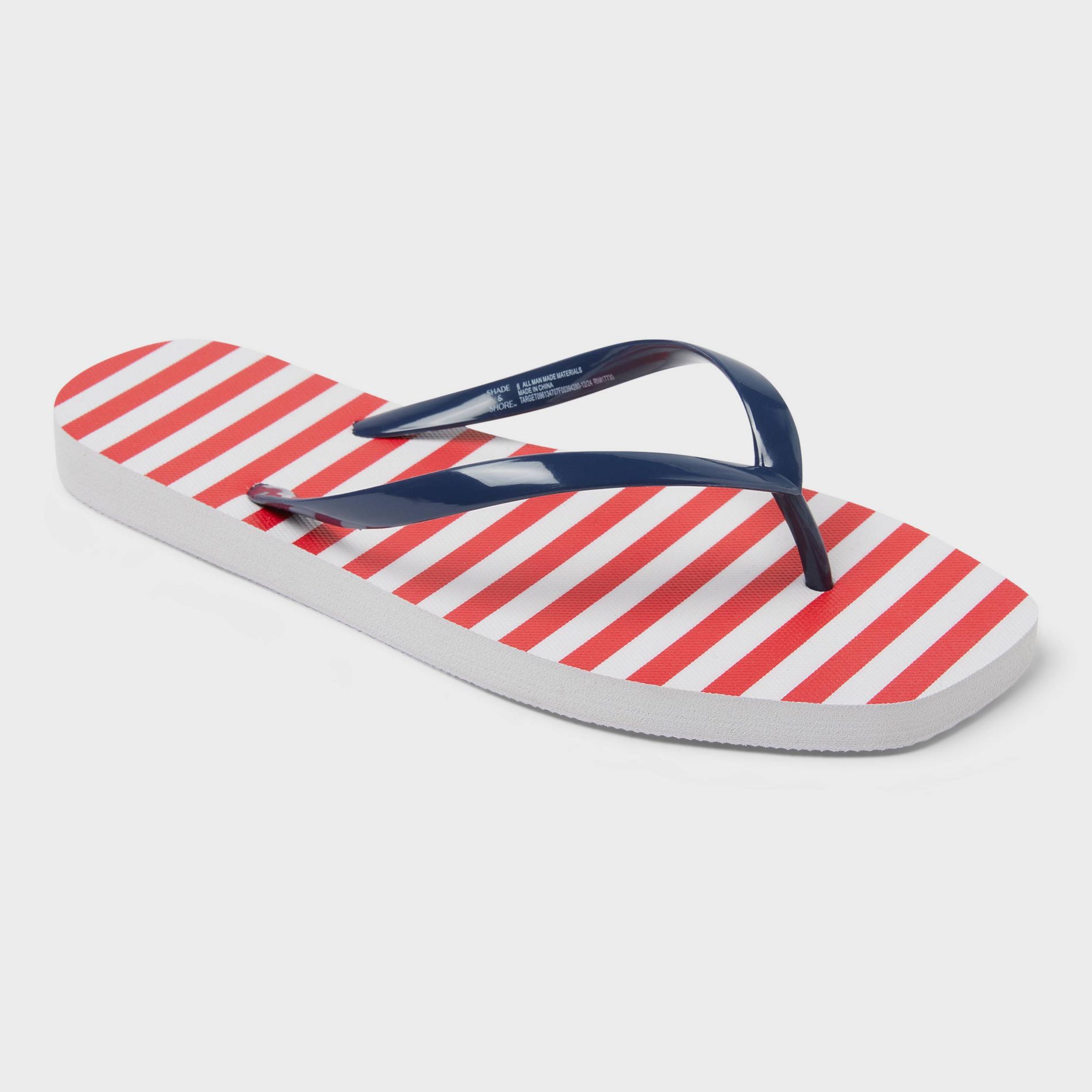 Women's Americana Palmer Square Toe Thong Flip Flops - Shade & Shore™White/Red Striped 9