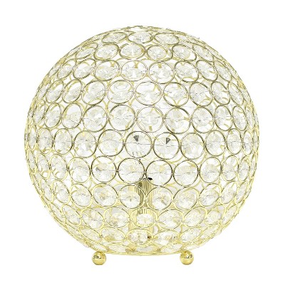 10" Elipse Crystal Ball Sequin Table Lamp Gold - Elegant Designs