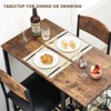 Retro Color/Grey Dining Table Set for 2 - Bar Table with Storage Shelf, Wine Rack, Upholstered Chairs, Perfect for Kitchen or Dining Area - 4 of 4