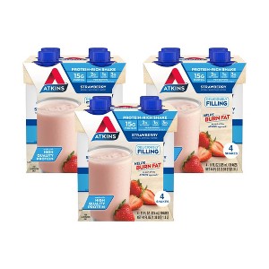 Atkins Strawberry Protein Shake - 11 Fl Oz. (Pack of 12) - 1 of 4