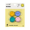 Yoobi SmileyWorld 4pk Enamel Pins Set Multicolor Smiley - 3 of 4