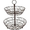 Sorbus 2-Tier Metal Countertop Fruit Basket & Bowl Stand - Stylish Storage for Kitchen & Dining - Bronze - image 3 of 4