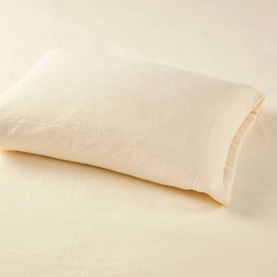 Ivory Plaid Polyester Full Sheet Set with Pillowcases