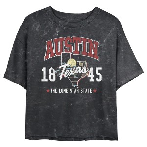 Junior's Women Lost Gods Austin Texas The Lone Star State Crop T-Shirt - 1 of 4
