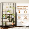 5-Tier Indoor Plant Stand 70.9" Tall, Large Metal Shelf with Hanging Hooks, Multi-Purpose Bonsai & Flower Organizer for Living Room Balcony - 3 of 4