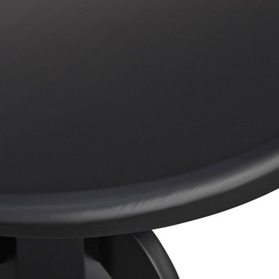 Matte Black Rubberwood Farmhouse Dining Set with 4 Chairs