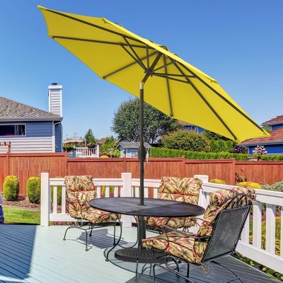 Sonkuki 9 FT Outdoor Patio Umbrella Market Table Umbrella With a Crank for Garden, Deck and Pool