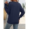 BLUEMING Womens Casual Shirts Long Lantern Sleeve Dressy V Neck Tunic Blouses Loose Business Work T-Shirts - 2 of 4