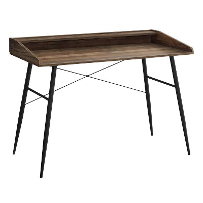 Monarch Specialties Computer Desk Home Office Laptop Storage Shelves 48InchL Work Metal Laminate Brown Black Contemporary Modern